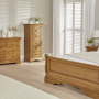 French Louis Oak 5 Drawer Tallboy Wellington Chest of Drawers