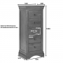 French Louis Oak 5 Drawer Tallboy Wellington Chest of Drawers