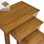 French Louis Oak Nest of 3 Side Tables