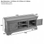French Louis Oak Large Widescreen TV Unit - Up to 60" TV Size