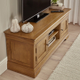 French Louis Oak Large Widescreen TV Unit - Up to 60" TV Size