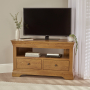 French Louis Oak Corner TV Unit - Up to 50" TV Size