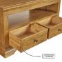 French Louis Oak Corner TV Unit - Up to 50" TV Size