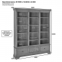 French Louis Oak Extra Large Grand Library Bookcase with 3 Drawers