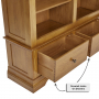 French Louis Oak Extra Large Grand Library Bookcase with 3 Drawers