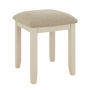 Cheshire Dove Grey Painted Dressing Table Stool with Natural Fabric Seat