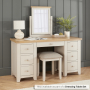 Cheshire Dove Grey Painted Dressing Table Stool with Natural Fabric Seat