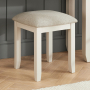 Cheshire Dove Grey Painted Dressing Table Stool with Natural Fabric Seat