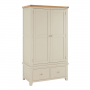 Cheshire Dove Grey Painted Double 2 Door Wardrobe with 2 Drawers