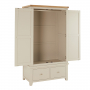 Cheshire Dove Grey Painted Double 2 Door Wardrobe with 2 Drawers