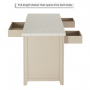 Cheshire Dove Grey Painted Large Kitchen Island with White Carrara Marble Top
