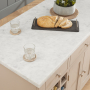 Cheshire Dove Grey Painted Large Kitchen Island with White Carrara Marble Top