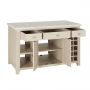 Cheshire Dove Grey Painted Large Kitchen Island with White Carrara Marble Top