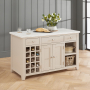 Cheshire Dove Grey Painted Large Kitchen Island with White Carrara Marble Top