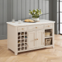 Cheshire Dove Grey Painted Large Kitchen Island with White Carrara Marble Top