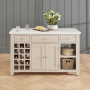 Cheshire Dove Grey Painted Large Kitchen Island with White Carrara Marble Top