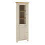 Cheshire Dove Grey Painted Tall Glazed Corner Display Cabinet