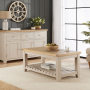 Cheshire Dove Grey Painted Coffee Table with Slatted Shelf