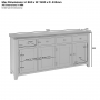 Cheshire Oak Extra Large 4 Drawer 4 Door Sideboard