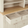 Cheshire Dove Grey Painted Extra Large 4 Door Sideboard with Bookcase Dresser Top