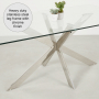 Geo Glass Dining Table with Chrome Legs and 6 Savoy Dark Grey Carver Dining Chairs