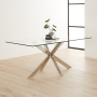 Geo Glass Dining Table with Chrome Legs and 4 Savoy Dark Grey Carver Dining Chairs