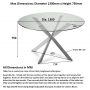 Geo Glass 130cm Round Dining Table with Chrome Legs and 4 Savoy Dark Grey Carver Chairs