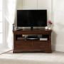 French Hardwood Mahogany Stained Corner TV Unit - Up to 50" TV Size