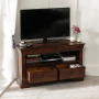 French Hardwood Mahogany Stained Corner TV Unit - Up to 50" TV Size