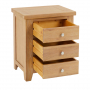Cheshire Weathered Limed Oak 3 Drawer Bedside Table
