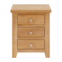 Cheshire Weathered Limed Oak 3 Drawer Bedside Table