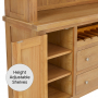 Cheshire Weathered Limed Oak Large Glazed Dresser Sideboard with Wine Rack