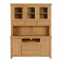 Cheshire Weathered Limed Oak Large Glazed Dresser Sideboard with Wine Rack