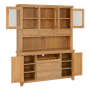 Cheshire Weathered Limed Oak Large Glazed Dresser Sideboard with Wine Rack