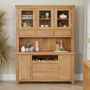 Cheshire Weathered Limed Oak Large Glazed Dresser Sideboard with Wine Rack