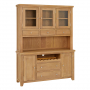 Cheshire Weathered Limed Oak Large Glazed Dresser Sideboard with Wine Rack