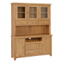 Cheshire Weathered Limed Oak Large Glazed Dresser Sideboard with Wine Rack