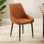 Luxor Tan Brown Faux Leather Dining Chair with Black Legs