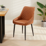 Luxor Tan Brown Faux Leather Dining Chair with Black Legs