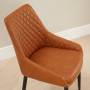 Luxor Tan Brown Faux Leather Dining Chair with Black Legs