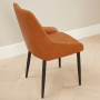 Luxor Tan Brown Faux Leather Dining Chair with Black Legs