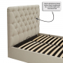 Chesterfield Button 5ft King Size Storage Ottoman Bed - Natural Linen Fabric