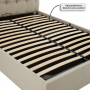 Chesterfield Button 5ft King Size Storage Ottoman Bed - Natural Linen Fabric