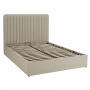 Savoy Fluted 5ft King Size Storage Ottoman Bed - Natural Linen Fabric