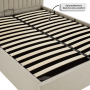 Savoy Fluted 5ft King Size Storage Ottoman Bed - Natural Linen Fabric