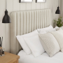 Savoy Fluted 5ft King Size Storage Ottoman Bed - Natural Linen Fabric
