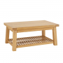 Marbury Classic Oak Trestle Coffee Table with Slatted Shelf
