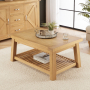 Marbury Classic Oak Trestle Coffee Table with Slatted Shelf