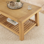 Marbury Classic Oak Trestle Coffee Table with Slatted Shelf