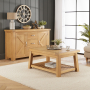 Marbury Classic Oak Trestle Coffee Table with Slatted Shelf